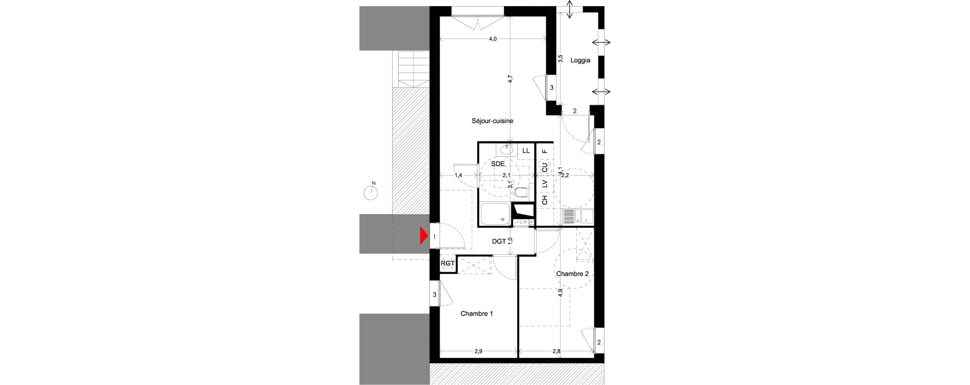 Appartement T3 de 64,50 m2 &agrave; Villenave-D'Ornon Peyrehaut - carbonnieux - trigan