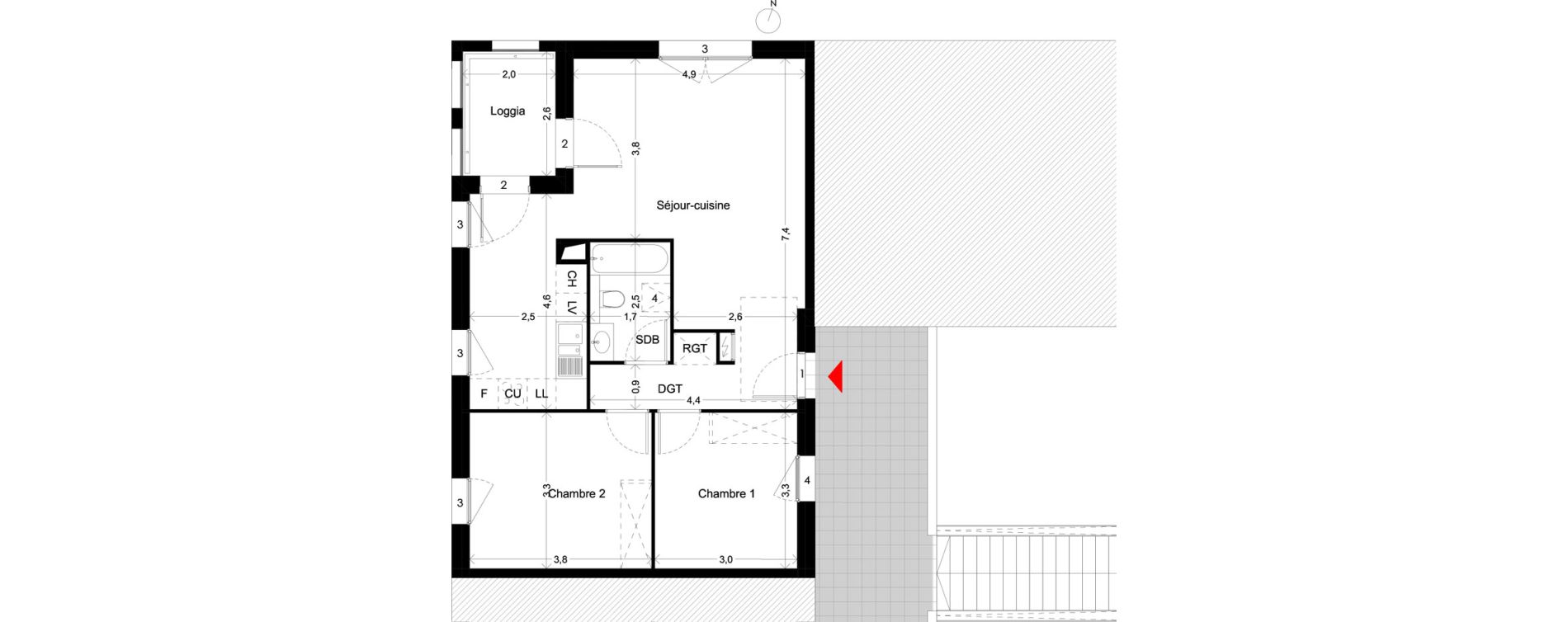 Appartement T3 de 67,30 m2 &agrave; Villenave-D'Ornon Peyrehaut - carbonnieux - trigan