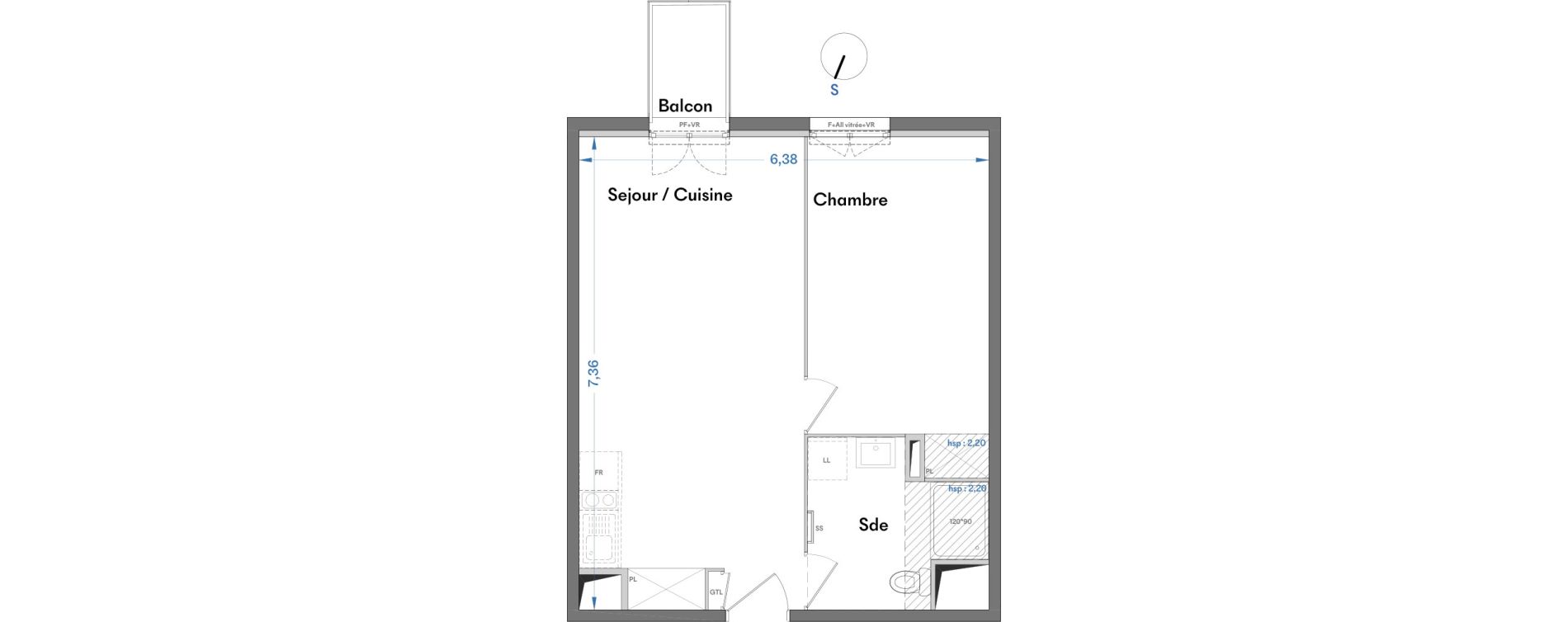 Appartement T2 de 45,04 m2 &agrave; Villenave-D'Ornon Centre