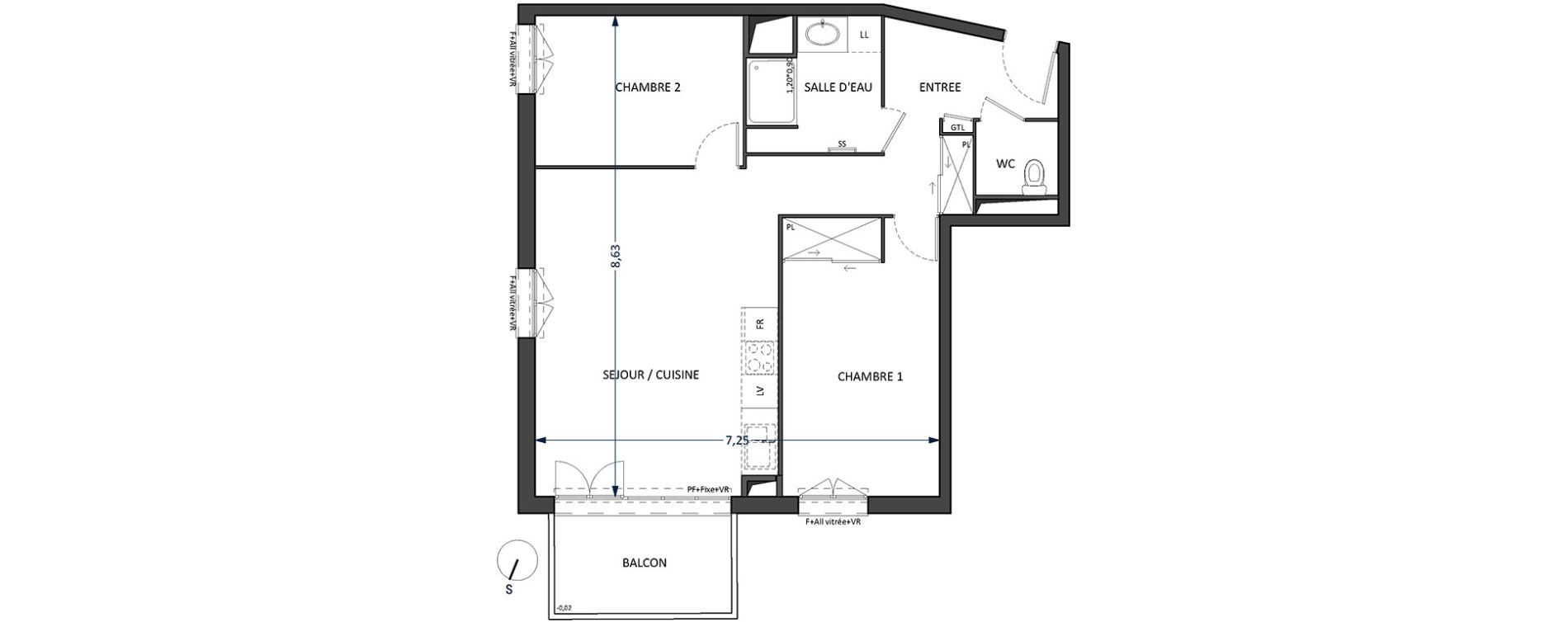 Appartement T3 de 66,20 m2 &agrave; Villenave-D'Ornon Centre