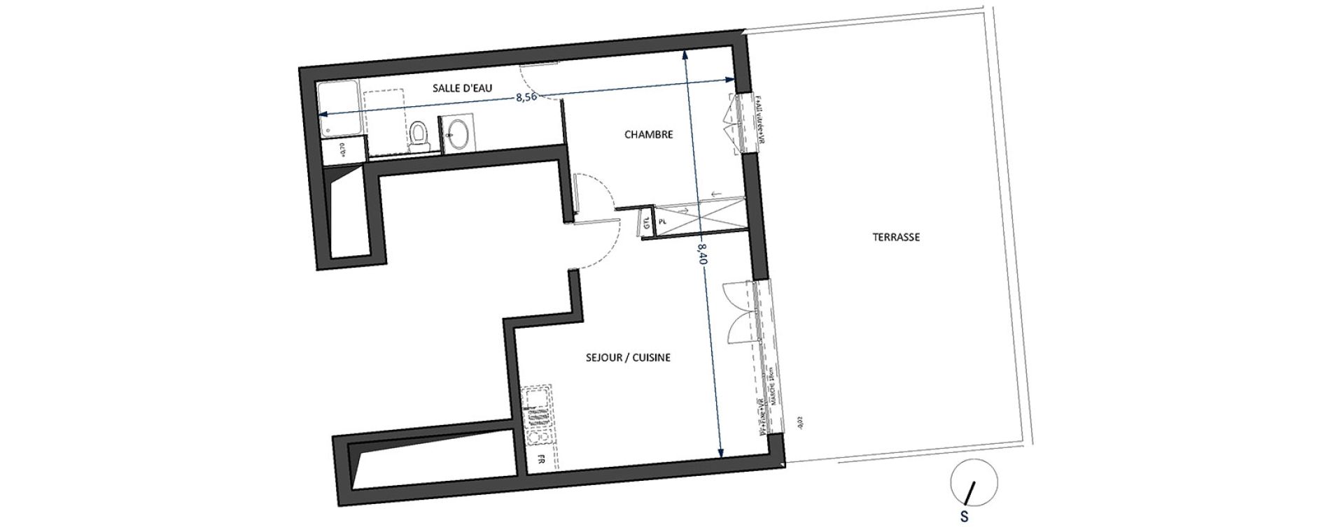 Appartement T2 de 42,40 m2 &agrave; Villenave-D'Ornon Centre
