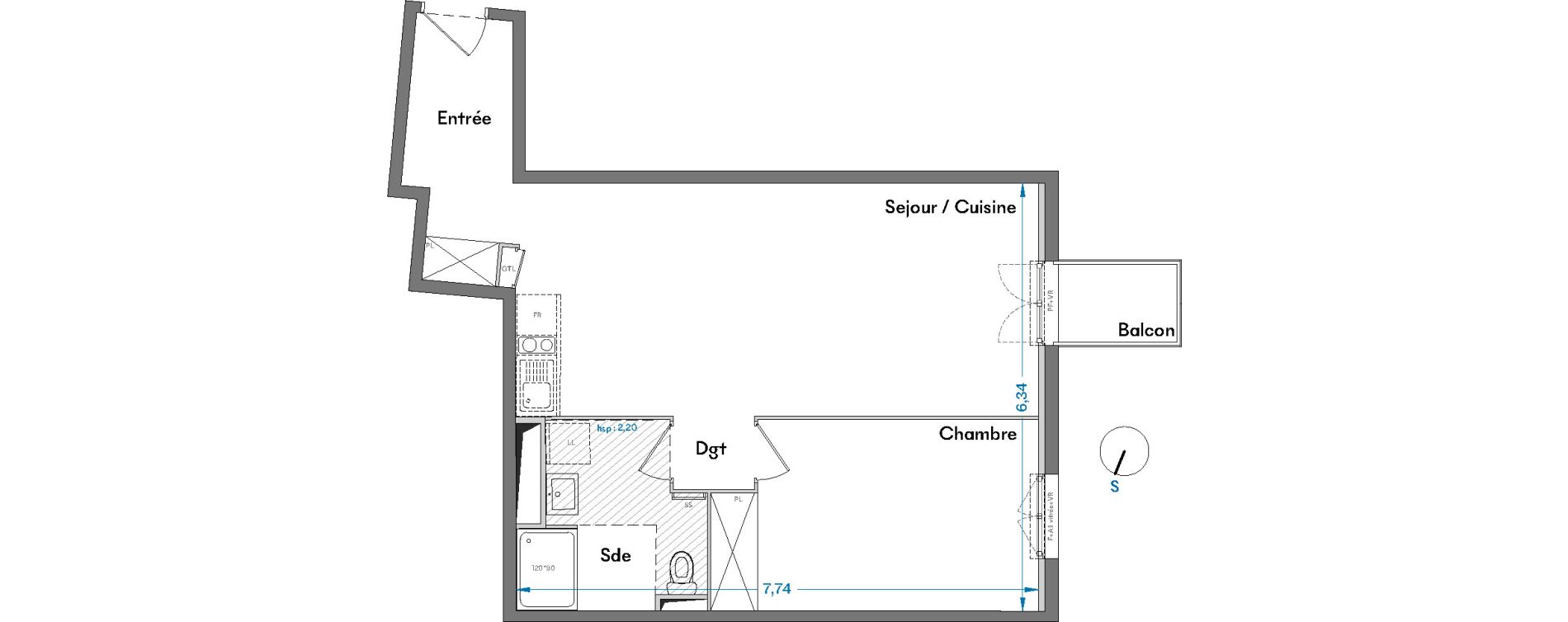 Appartement T2 de 53,39 m2 &agrave; Villenave-D'Ornon Centre