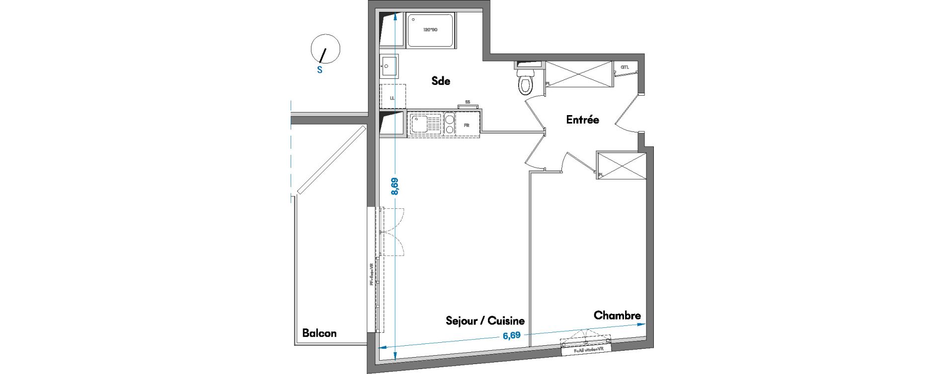 Appartement T2 de 48,30 m2 &agrave; Villenave-D'Ornon Centre