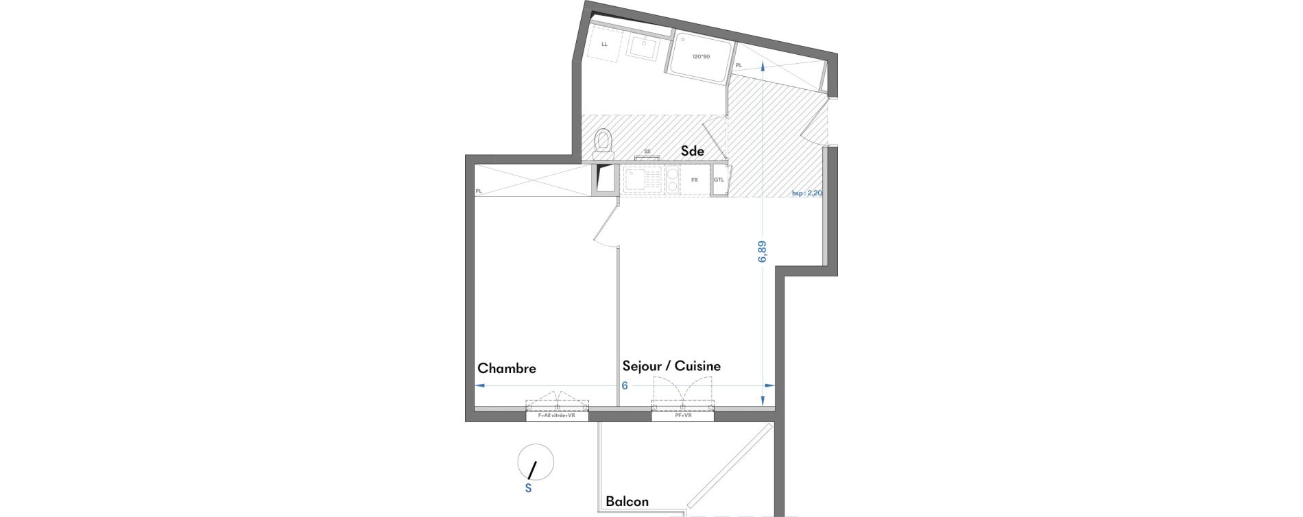 Appartement T2 de 42,01 m2 &agrave; Villenave-D'Ornon Centre