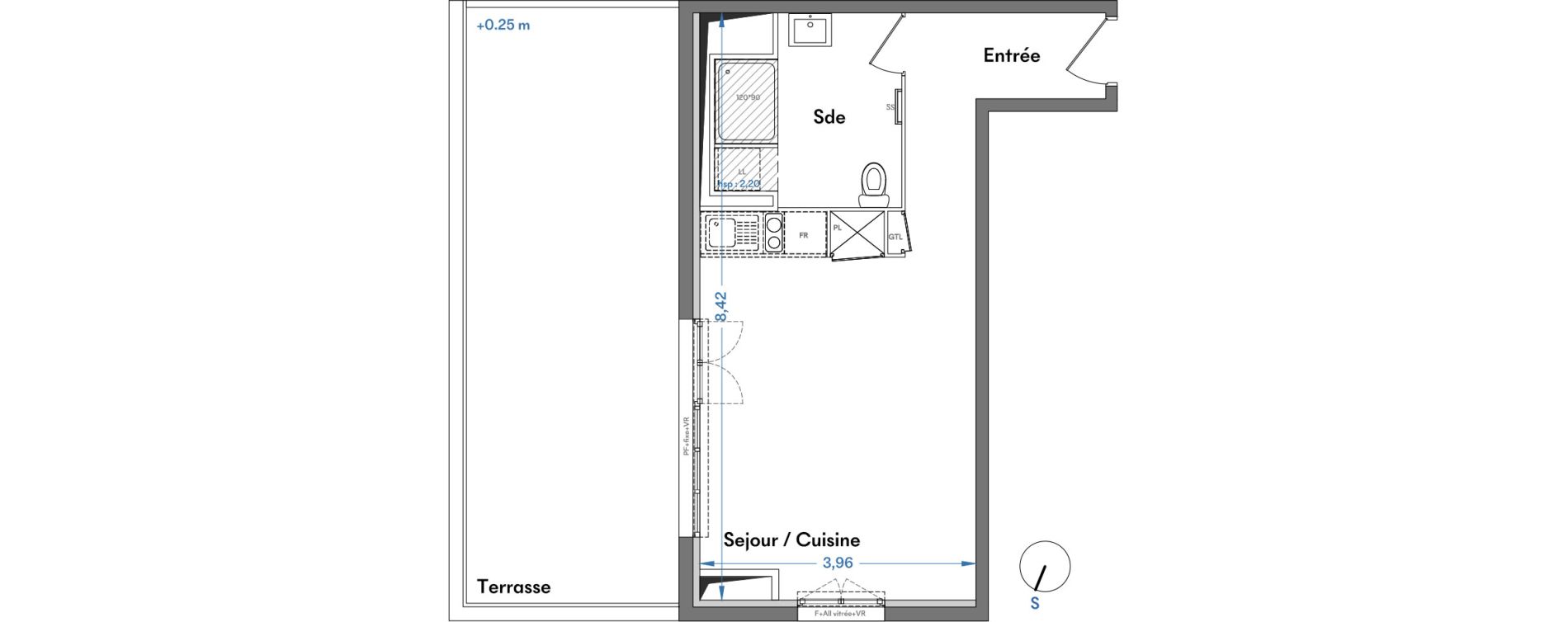 Appartement T1 de 33,28 m2 &agrave; Villenave-D'Ornon Centre