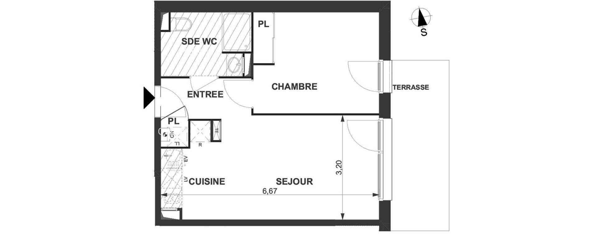 Appartement T2 de 40,82 m2 &agrave; Villenave-D'Ornon Le bocage