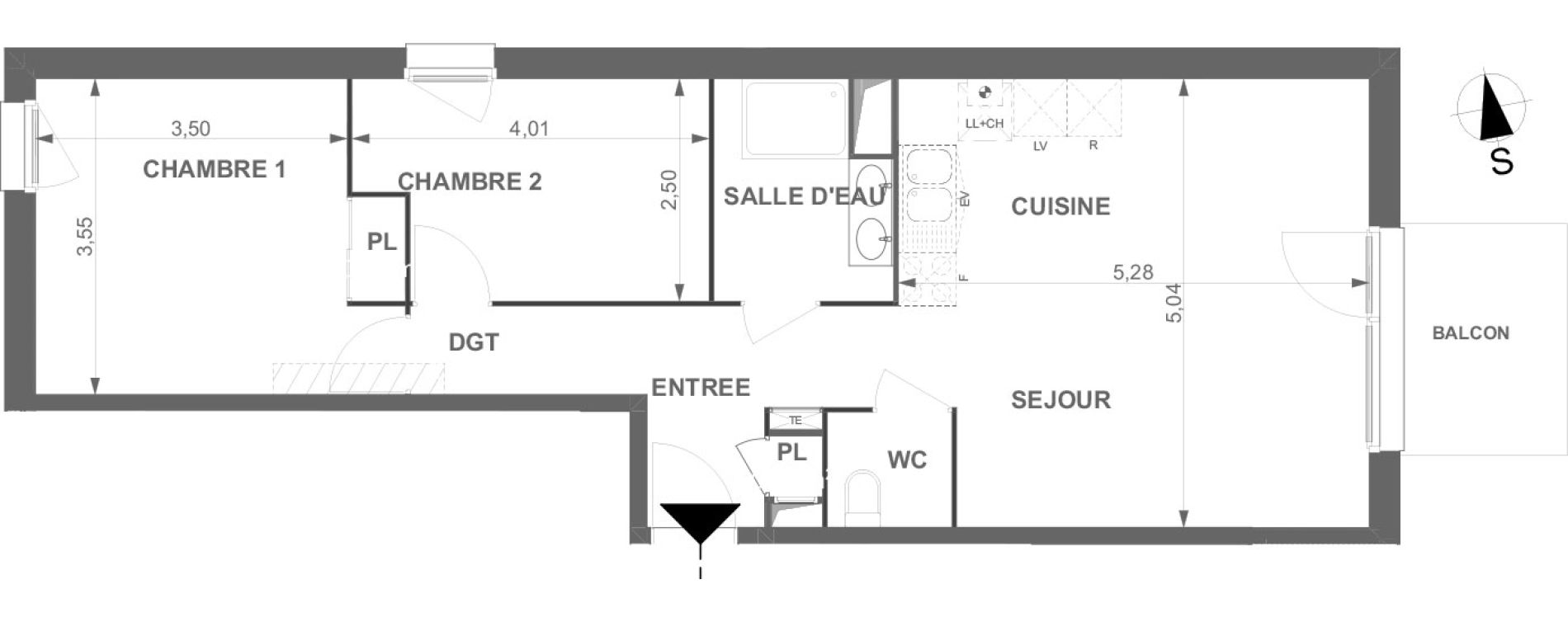 Appartement T3 de 63,12 m2 &agrave; Villenave-D'Ornon Le bocage