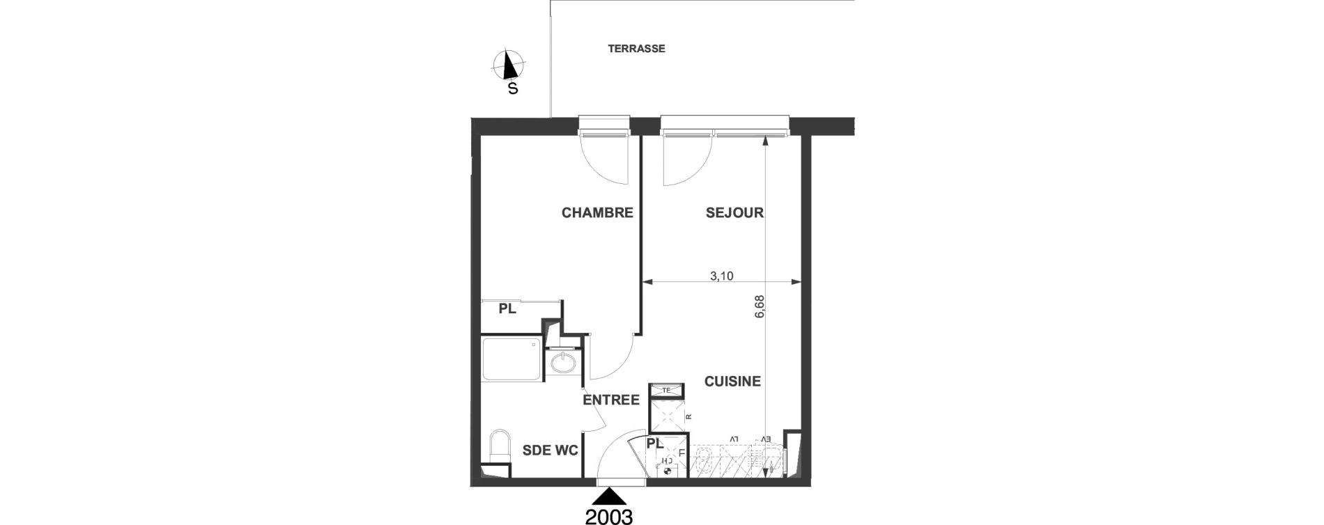 Appartement T2 de 40,10 m2 &agrave; Villenave-D'Ornon Le bocage