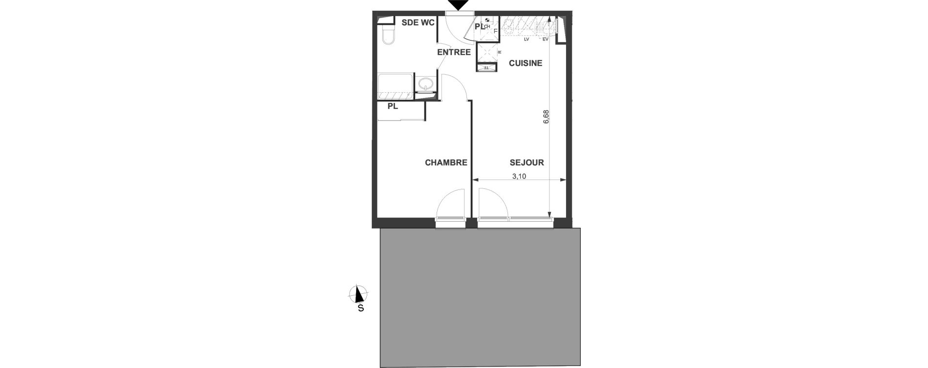Appartement T2 de 40,10 m2 &agrave; Villenave-D'Ornon Le bocage