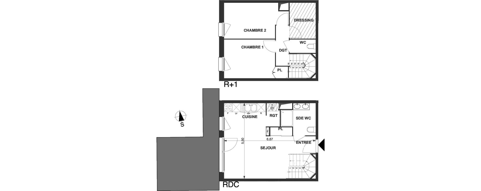 Appartement T3 de 64,64 m2 &agrave; Villenave-D'Ornon Le bocage