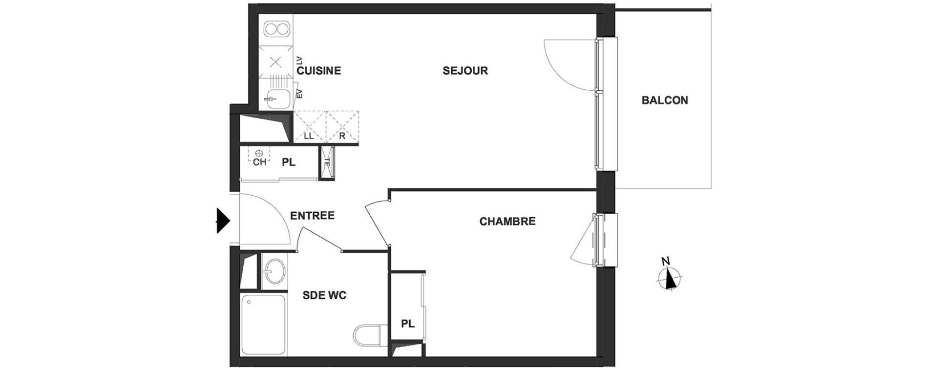 Appartement T2 de 40,13 m2 &agrave; Villenave-D'Ornon Le bocage
