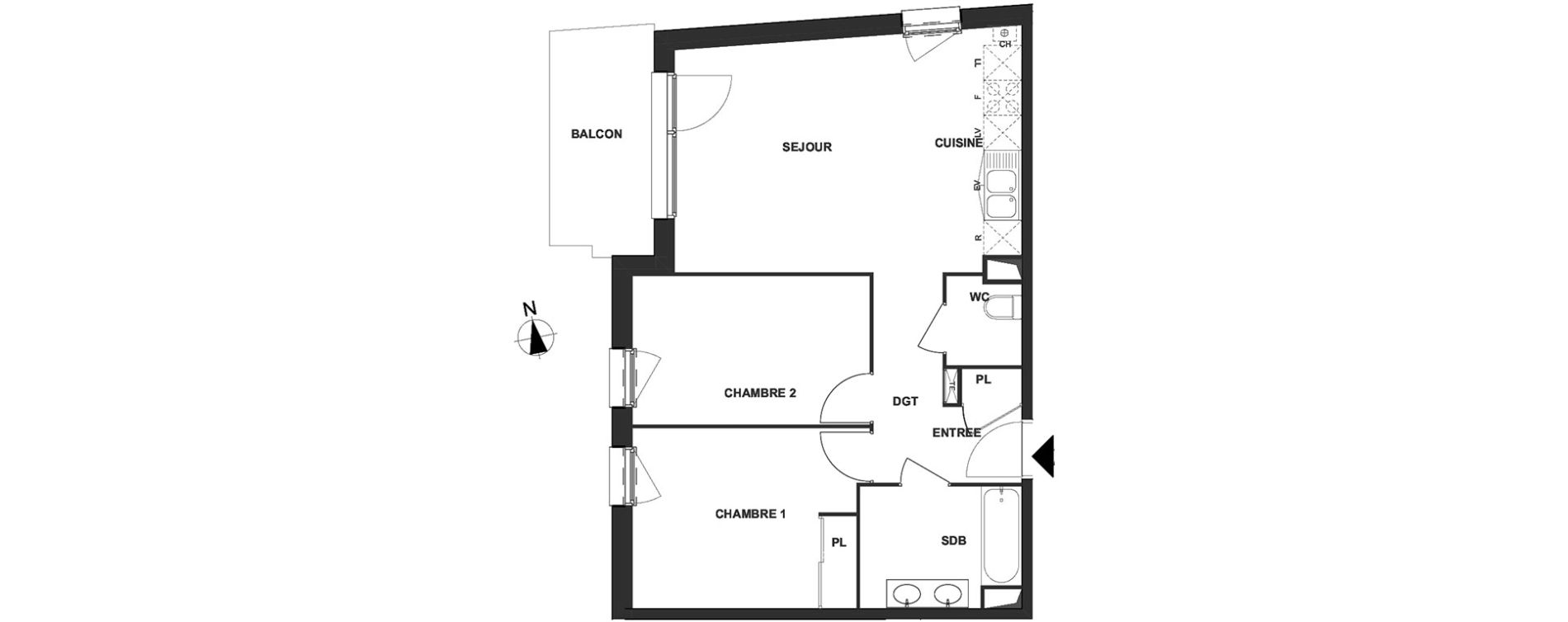 Appartement T3 de 60,83 m2 &agrave; Villenave-D'Ornon Le bocage
