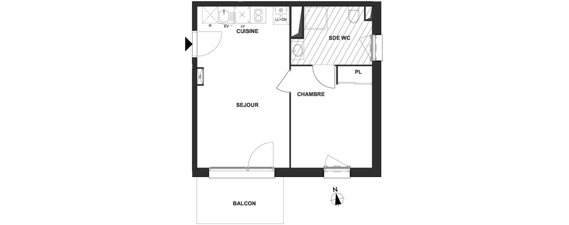 Appartement T2 de 39,81 m2 &agrave; Villenave-D'Ornon Le bocage