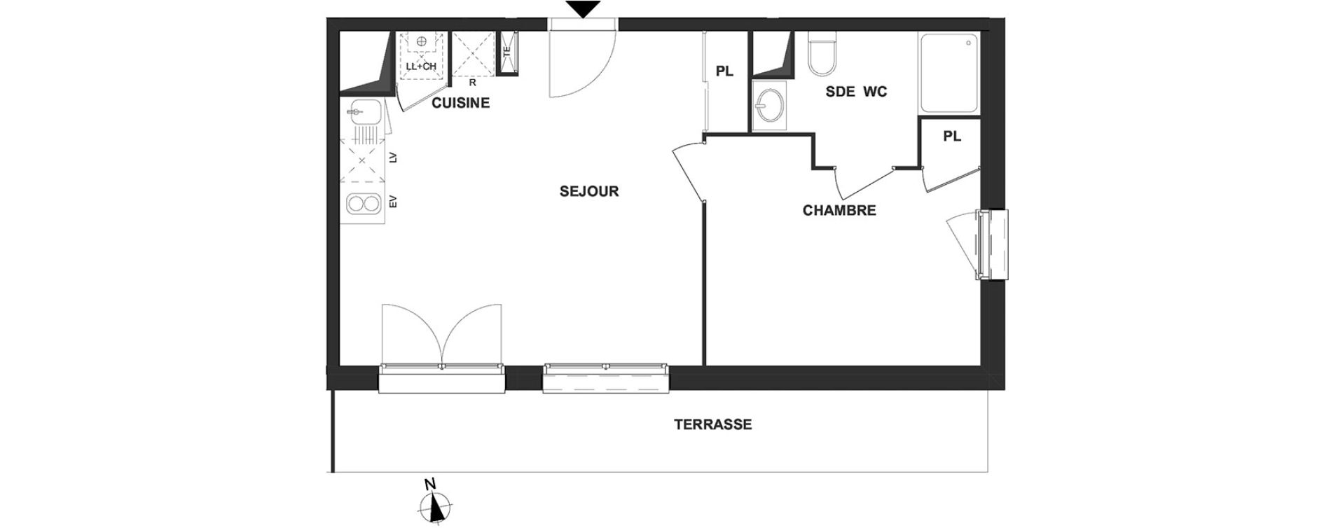 Appartement T2 de 42,02 m2 &agrave; Villenave-D'Ornon Le bocage