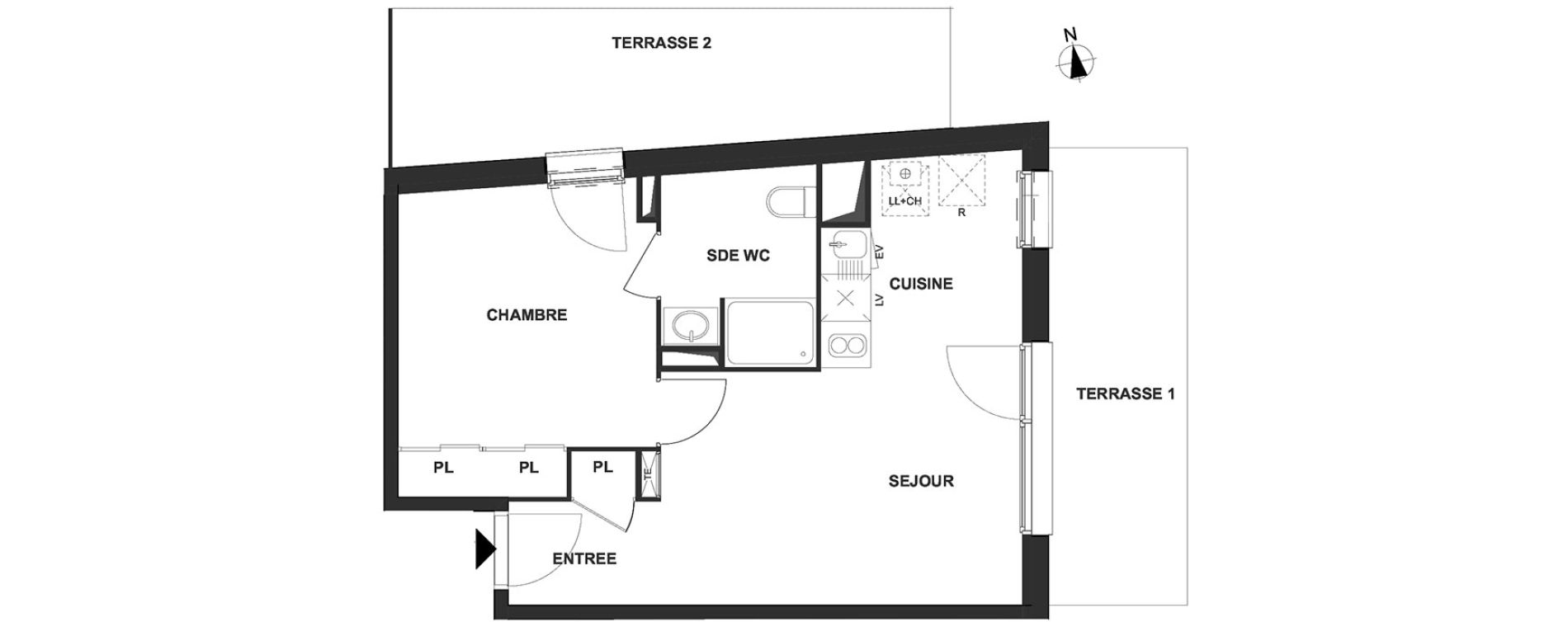 Appartement T2 de 41,75 m2 &agrave; Villenave-D'Ornon Le bocage