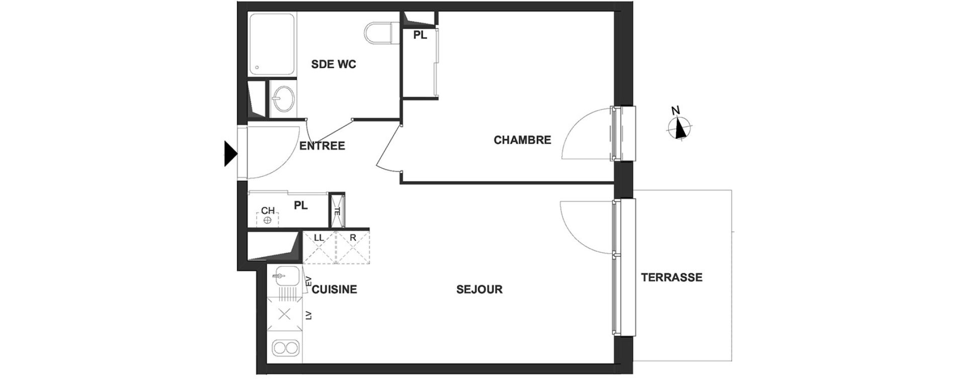 Appartement T2 de 40,14 m2 &agrave; Villenave-D'Ornon Le bocage