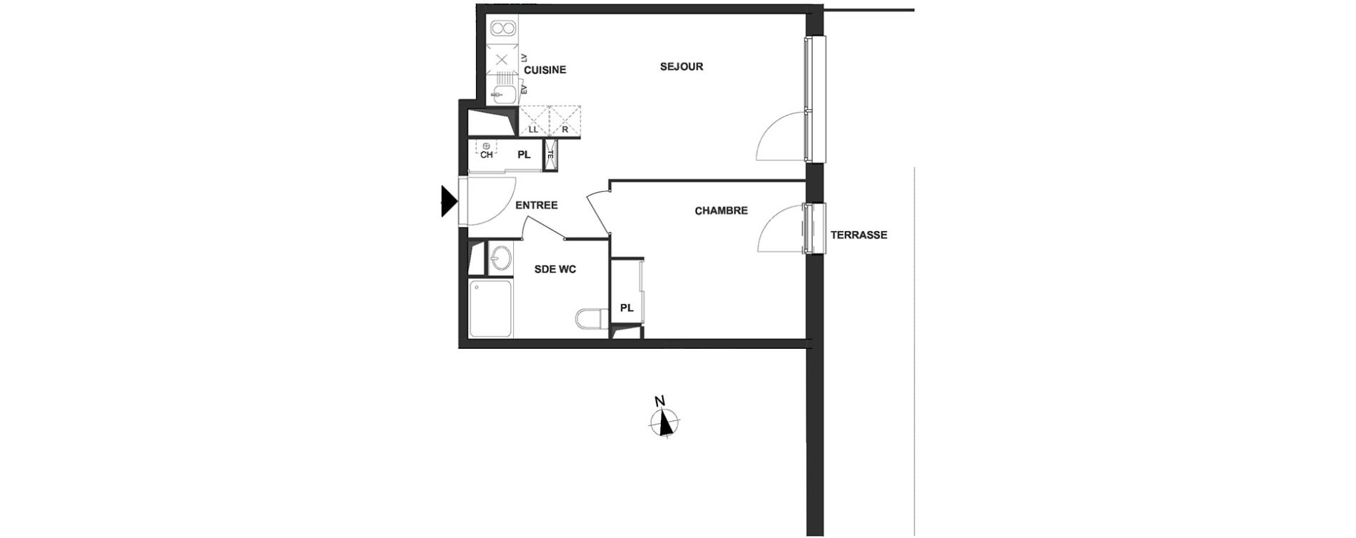 Appartement T2 de 40,16 m2 &agrave; Villenave-D'Ornon Le bocage