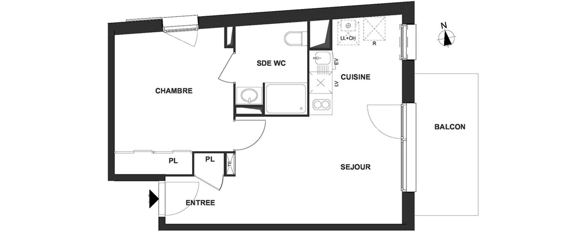 Appartement T2 de 41,78 m2 &agrave; Villenave-D'Ornon Le bocage