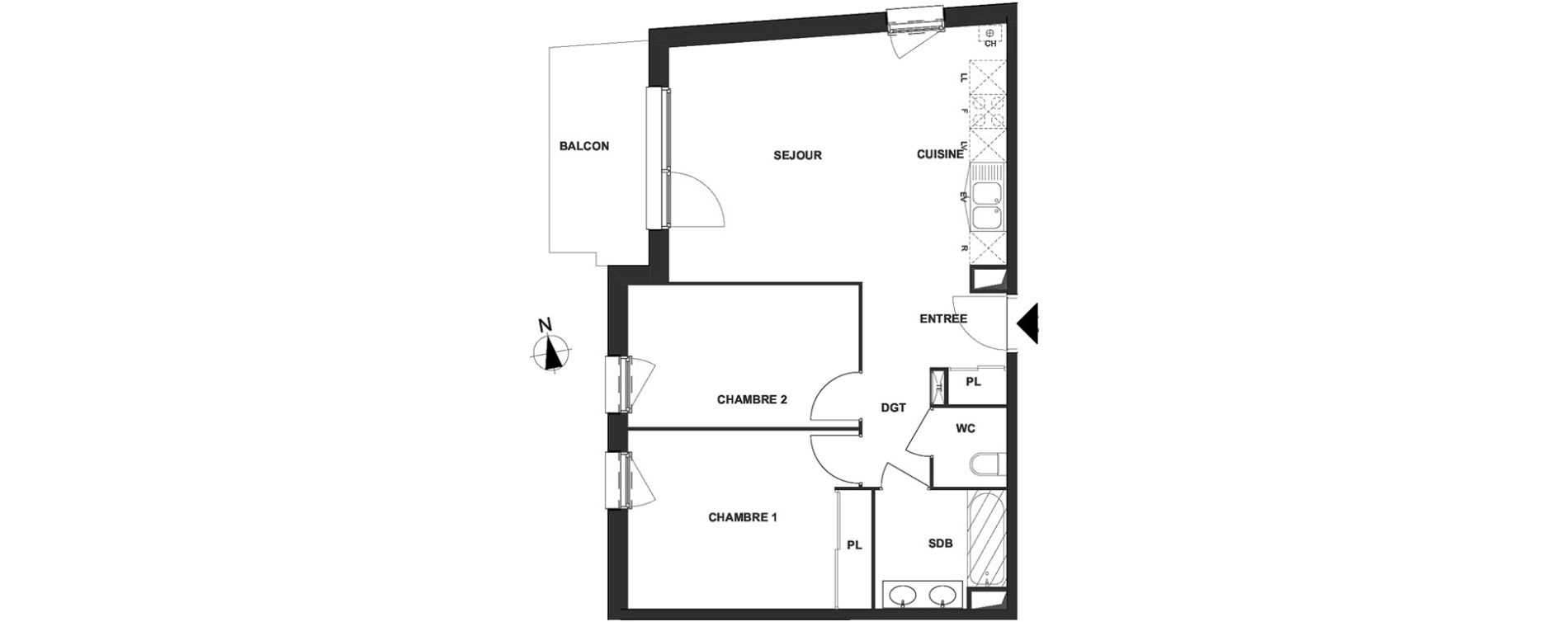 Appartement T3 de 62,36 m2 &agrave; Villenave-D'Ornon Le bocage