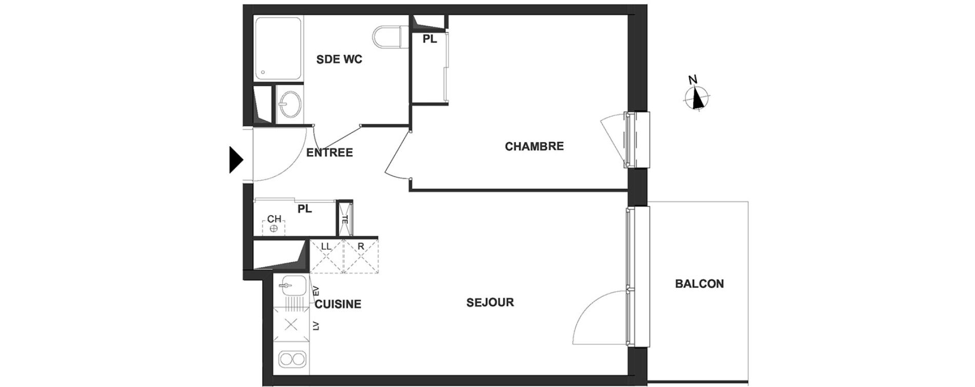 Appartement T2 de 40,17 m2 &agrave; Villenave-D'Ornon Le bocage