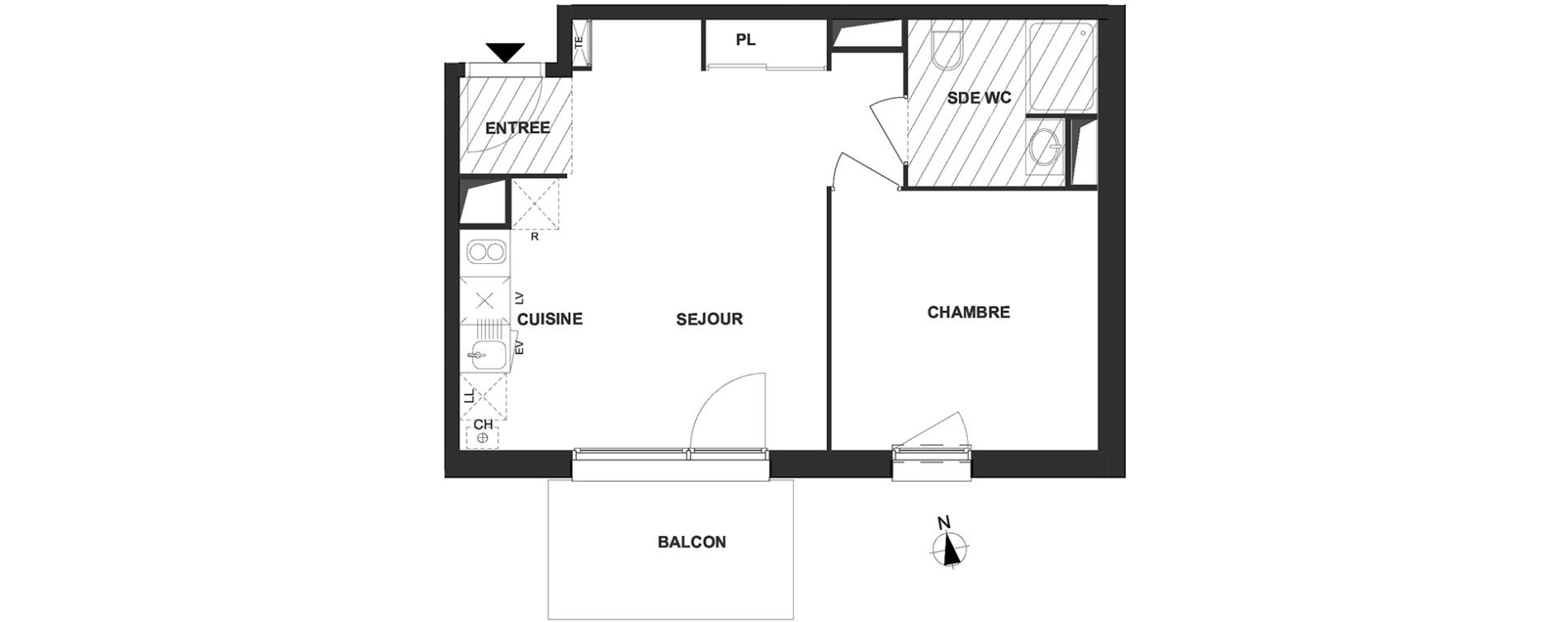 Appartement T2 de 41,23 m2 &agrave; Villenave-D'Ornon Le bocage