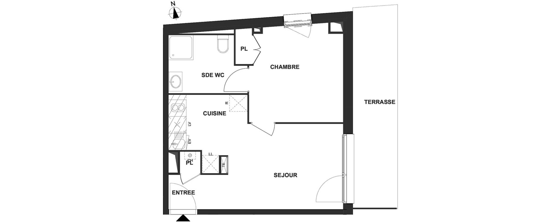 Appartement T2 de 39,50 m2 &agrave; Villenave-D'Ornon Le bocage