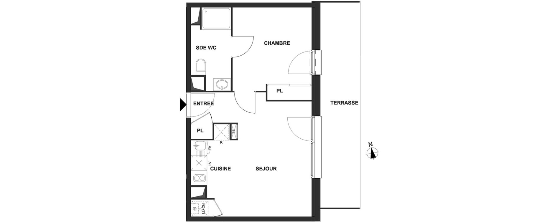 Appartement T2 de 39,33 m2 &agrave; Villenave-D'Ornon Le bocage