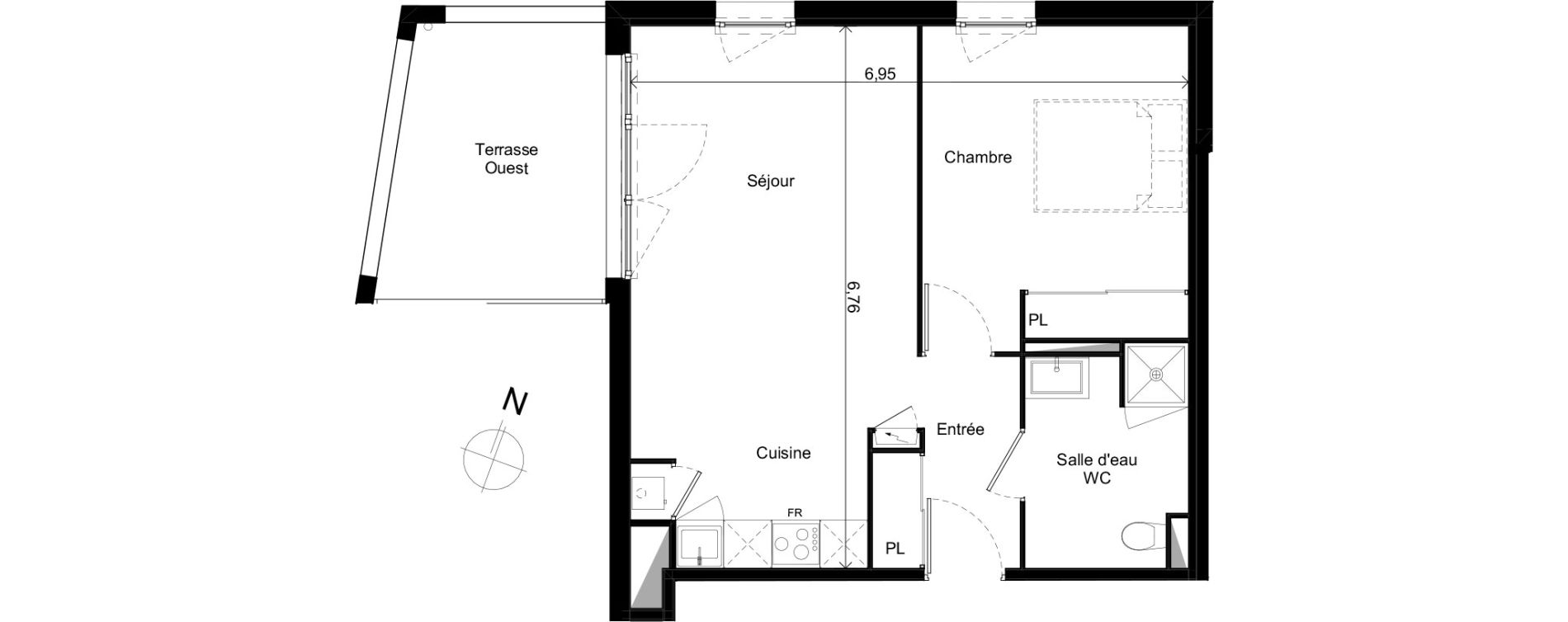 Appartement T2 de 45,32 m2 &agrave; Limoges Centre