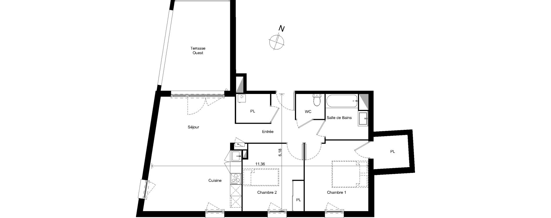 Appartement T3 de 70,54 m2 &agrave; Limoges Centre