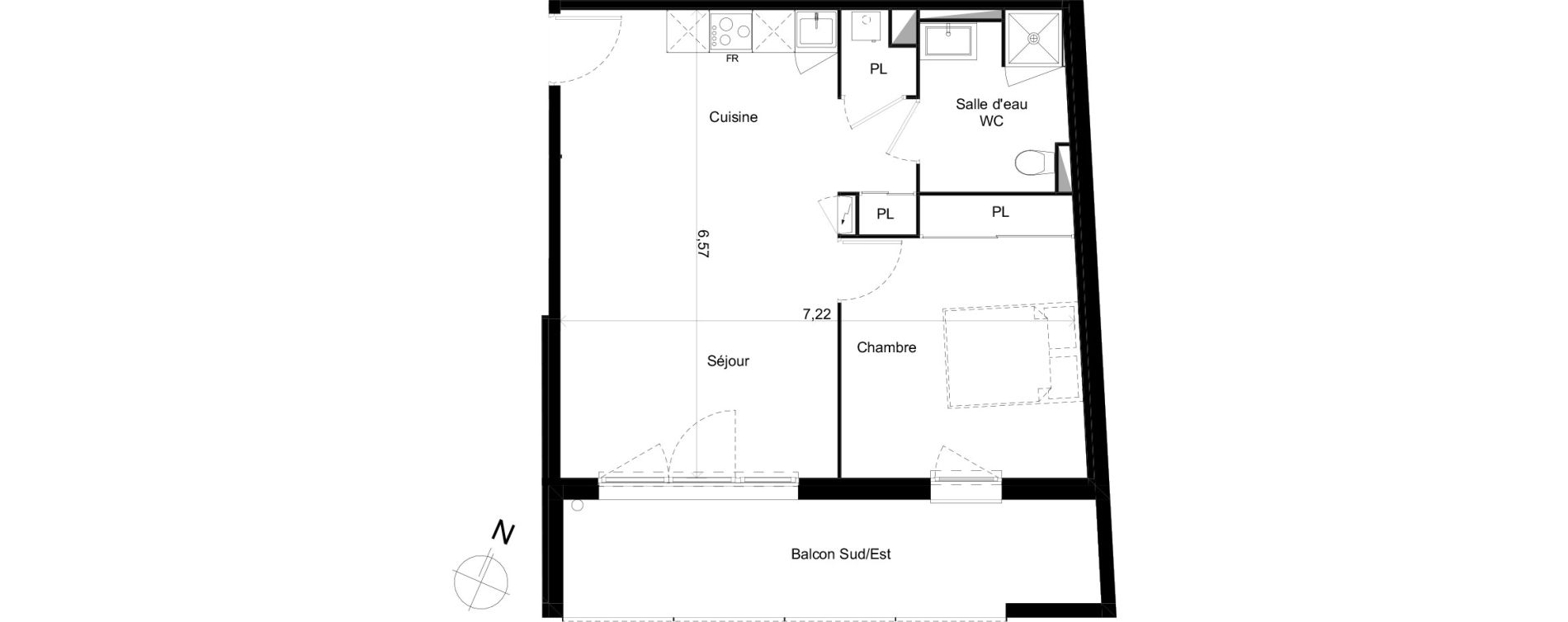 Appartement T2 de 46,11 m2 &agrave; Limoges Centre