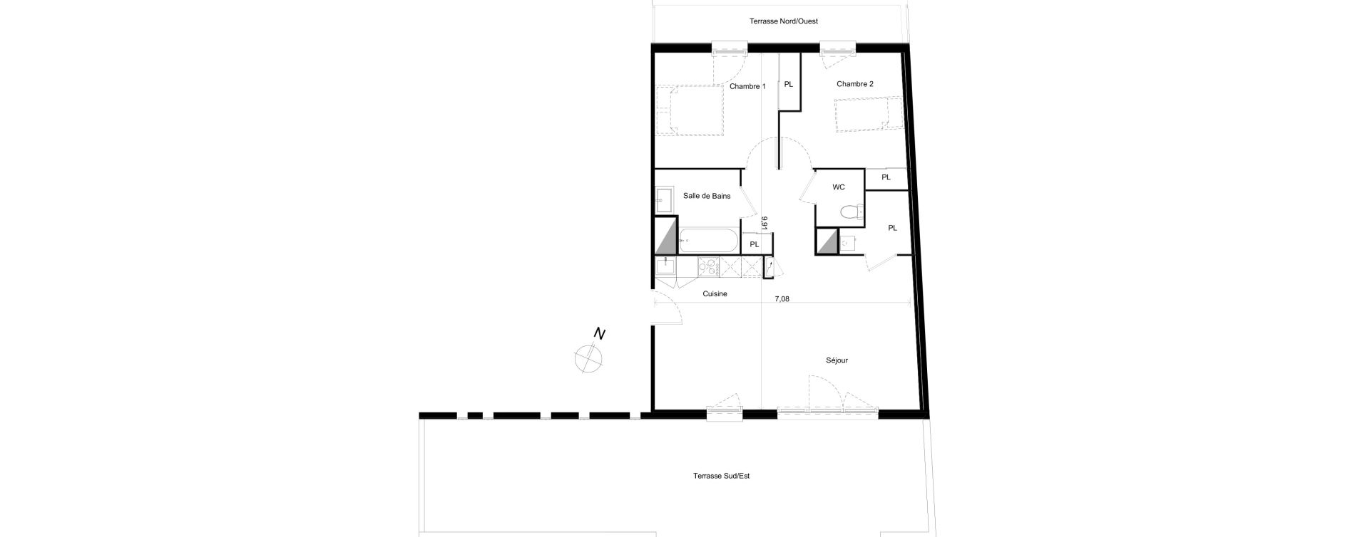 Appartement T3 de 67,61 m2 &agrave; Limoges Centre