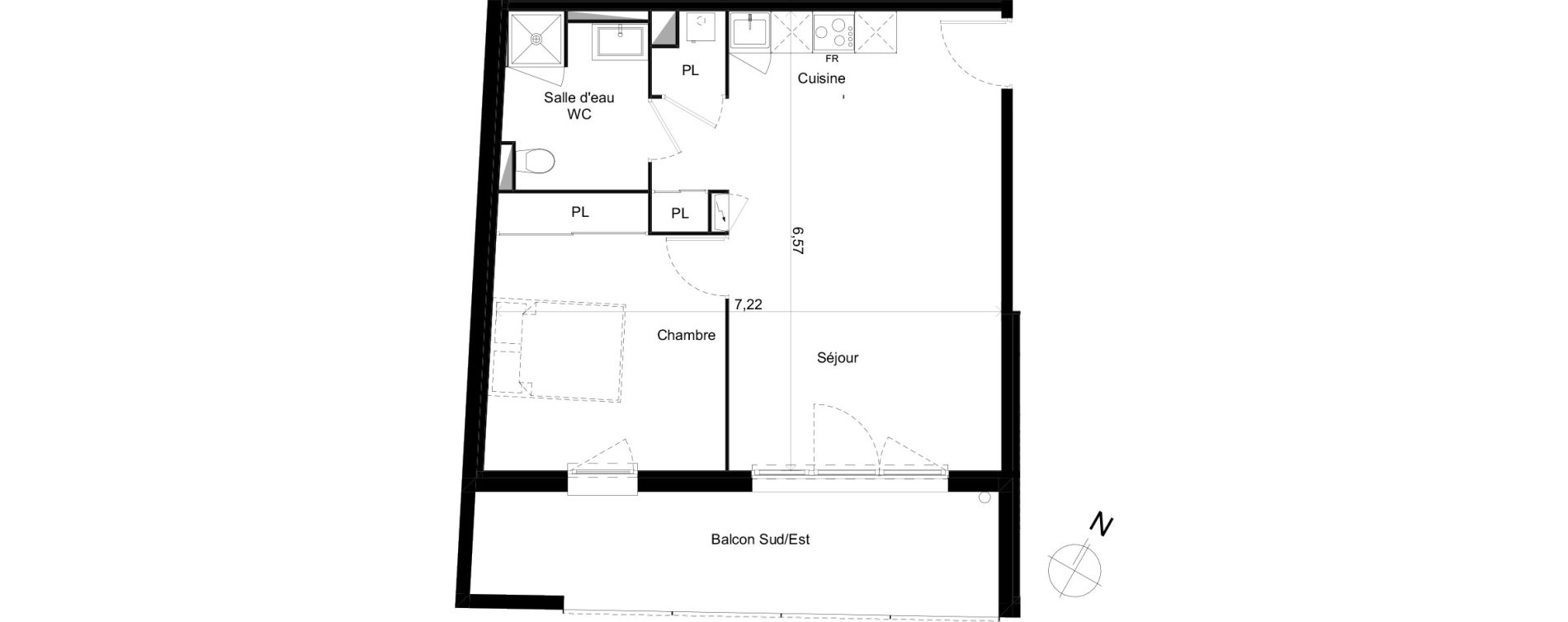 Appartement T2 de 46,11 m2 &agrave; Limoges Centre