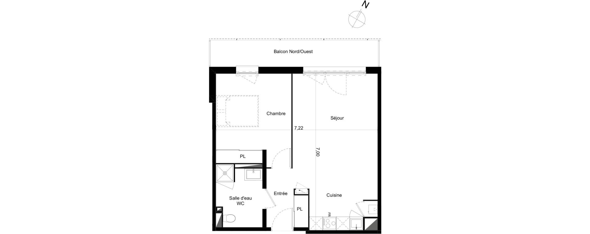 Appartement T2 de 47,69 m2 &agrave; Limoges Centre