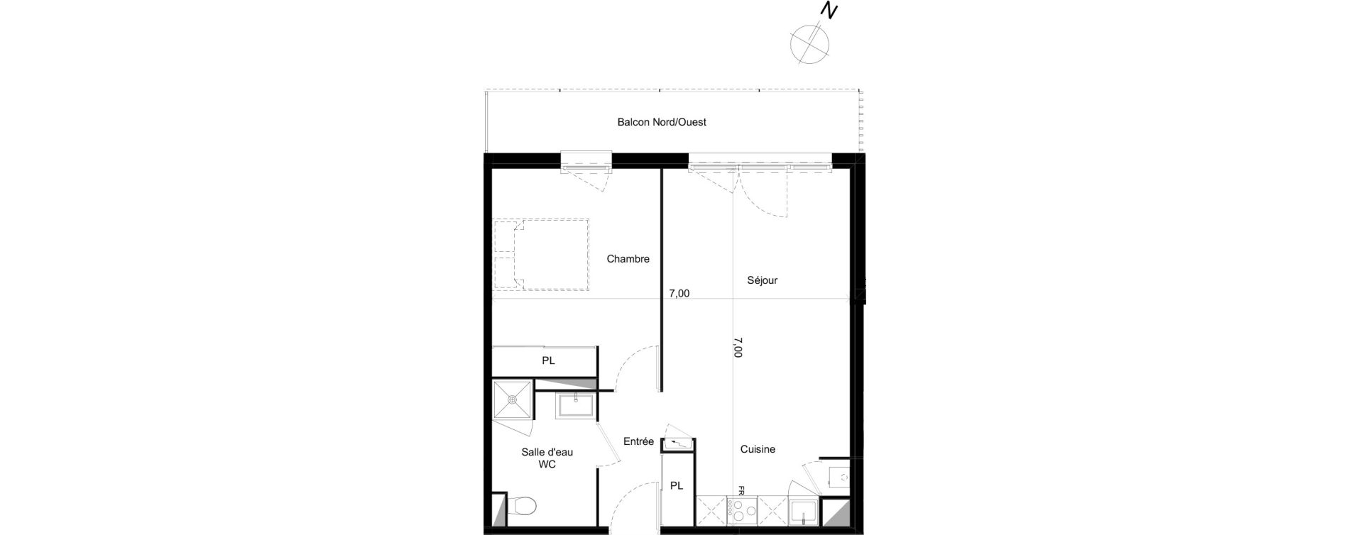 Appartement T2 de 47,15 m2 &agrave; Limoges Centre