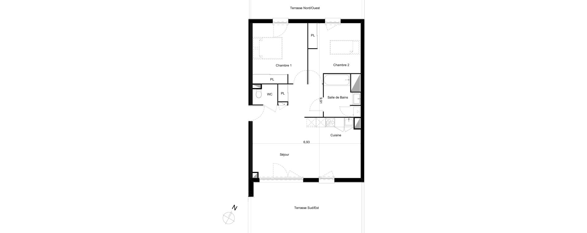 Appartement T3 de 65,87 m2 &agrave; Limoges Centre
