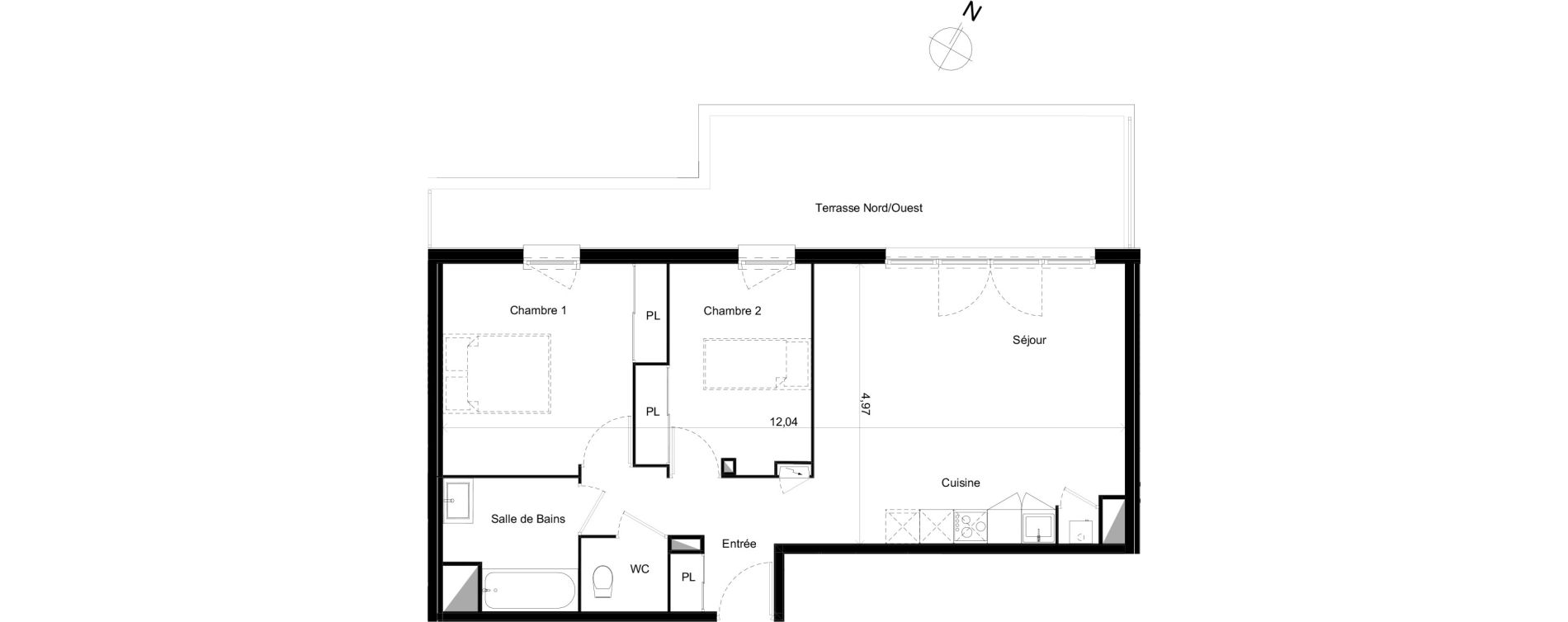Appartement T3 de 64,12 m2 &agrave; Limoges Centre