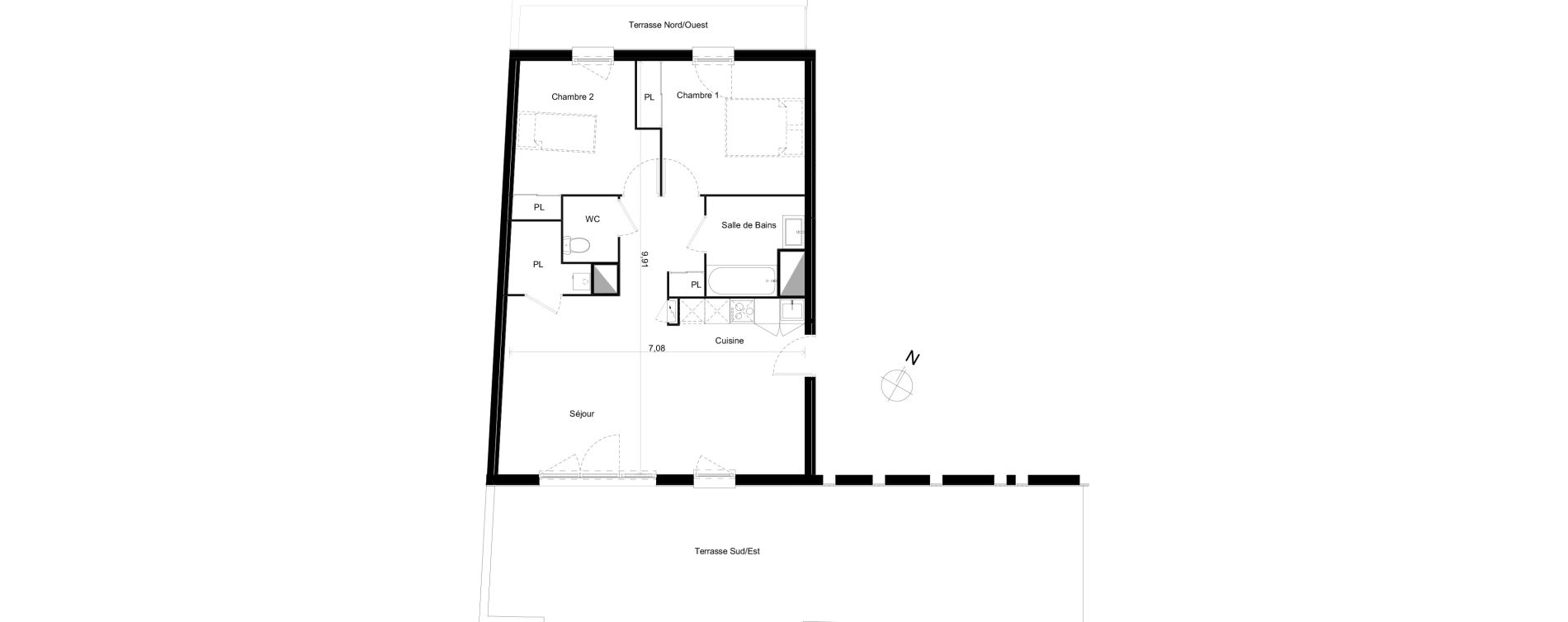 Appartement T3 de 67,61 m2 &agrave; Limoges Centre