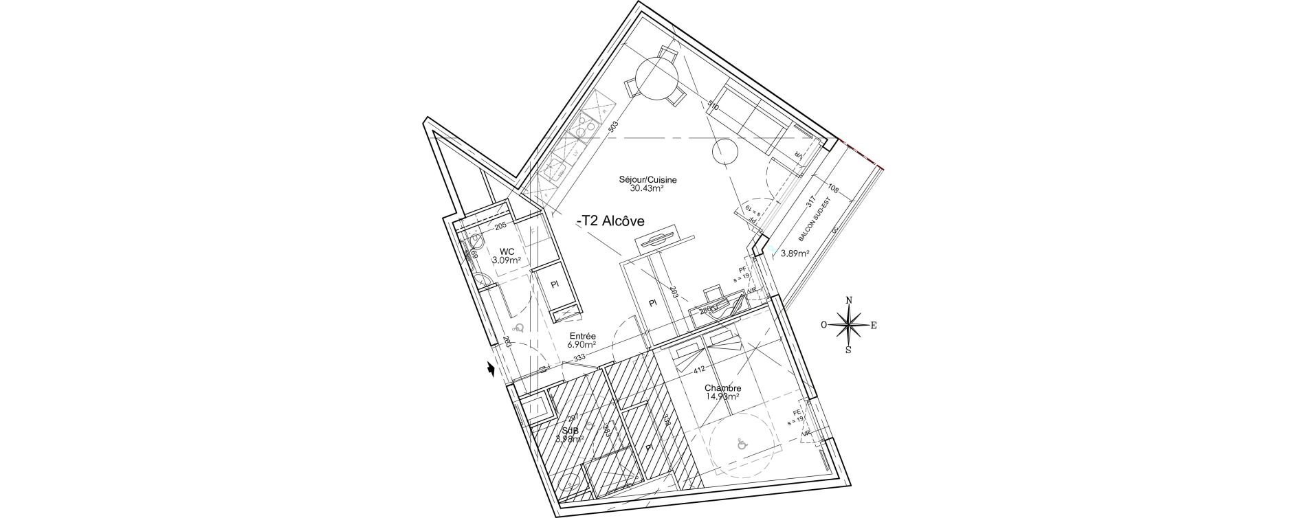 Appartement T2 bis de 59,33 m2 &agrave; Limoges Benedictins