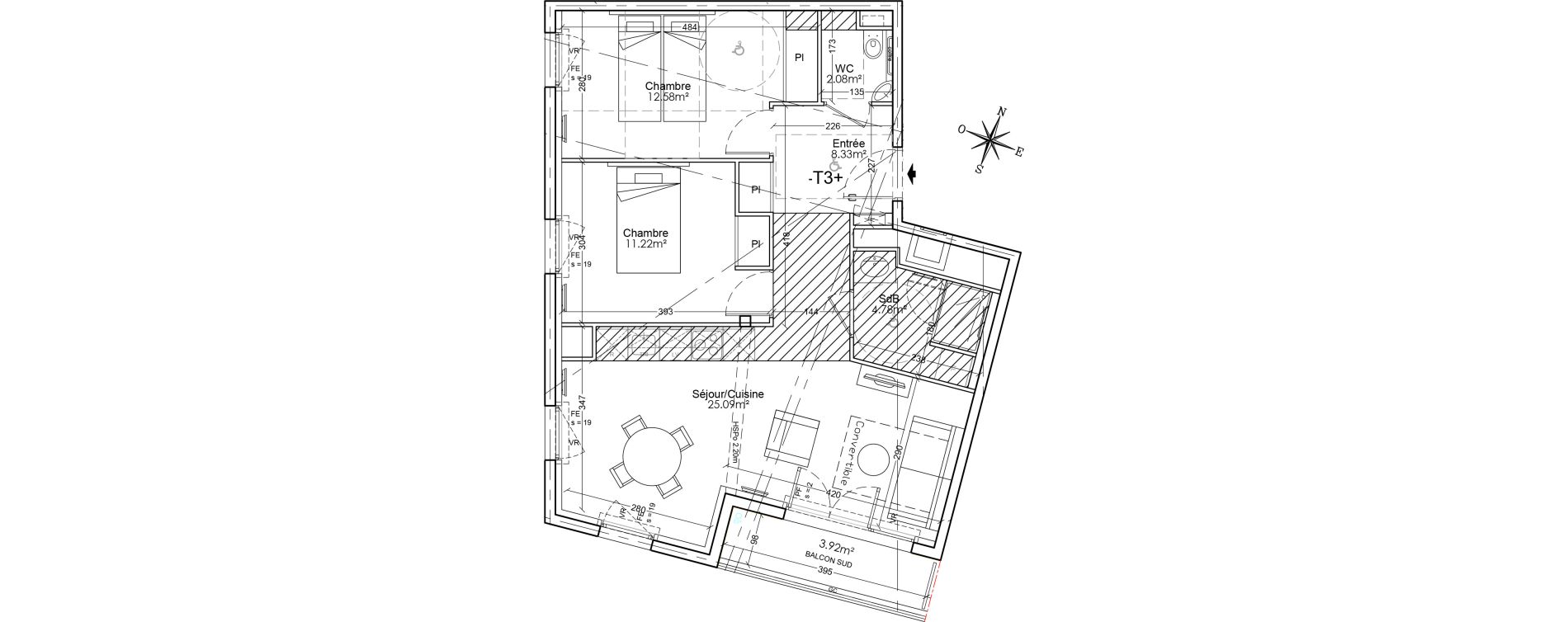 Appartement T3 de 64,08 m2 &agrave; Limoges Benedictins