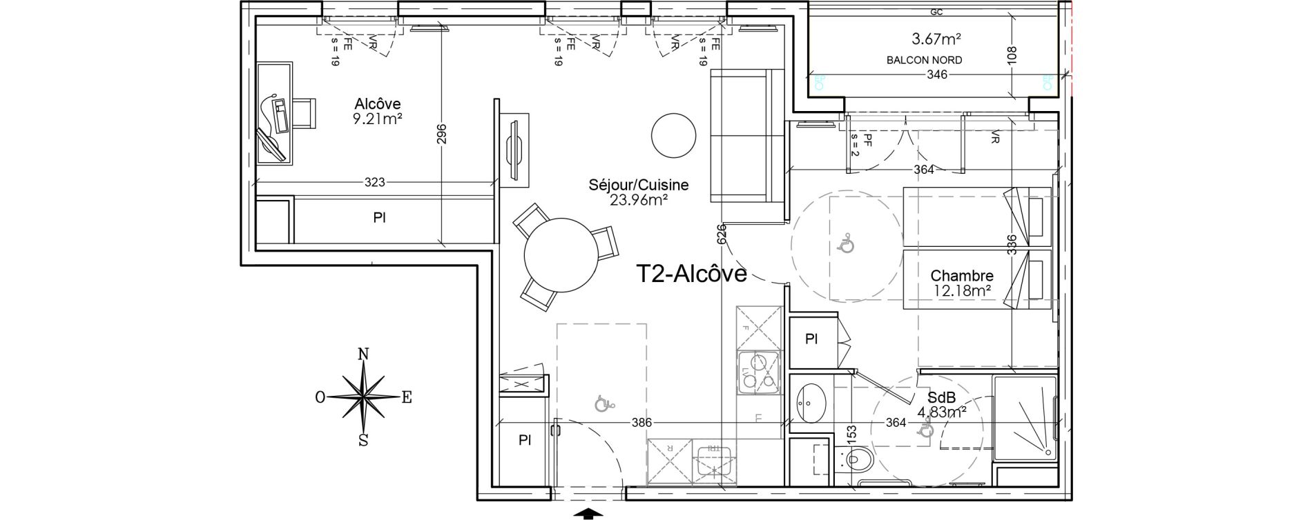 Appartement T2 bis de 50,18 m2 &agrave; Limoges Benedictins