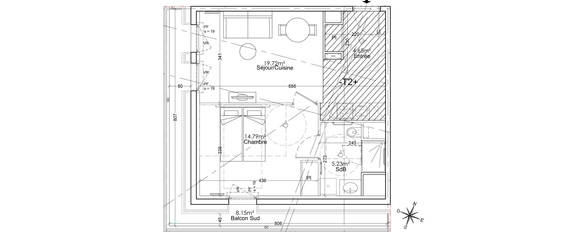 Appartement T2 de 44,39 m2 &agrave; Limoges Benedictins