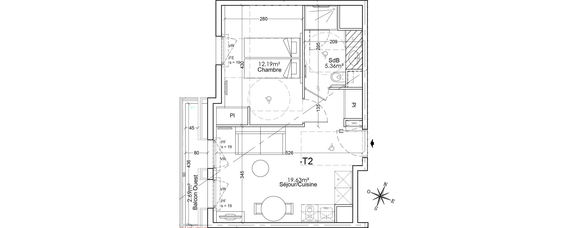 Appartement T2 de 37,18 m2 &agrave; Limoges Benedictins