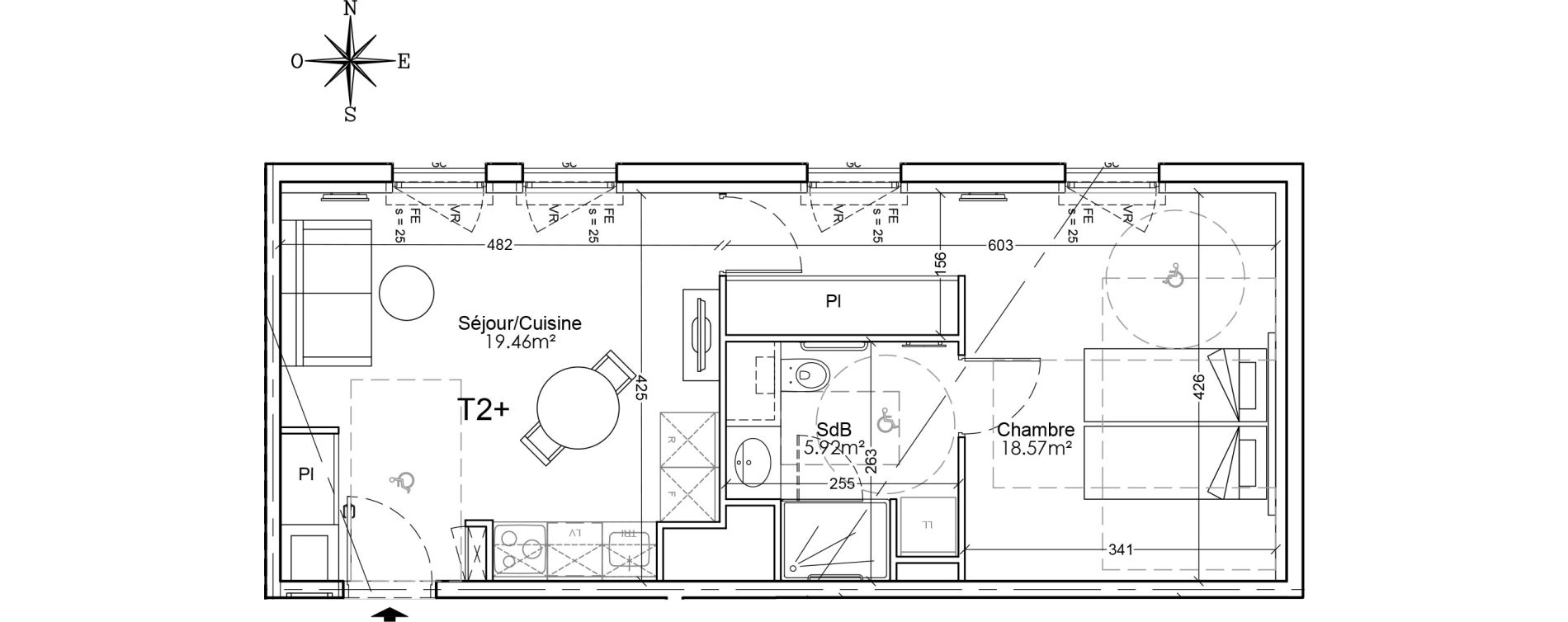 Appartement T2 de 43,95 m2 &agrave; Limoges Benedictins