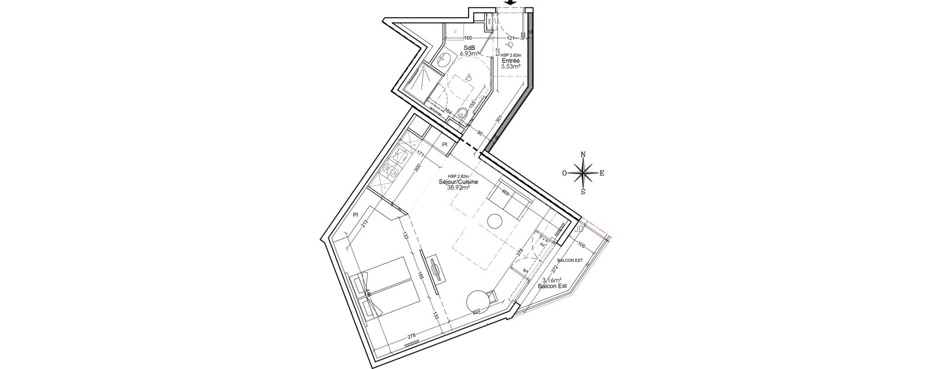 Appartement T1 bis de 51,38 m2 &agrave; Limoges Benedictins
