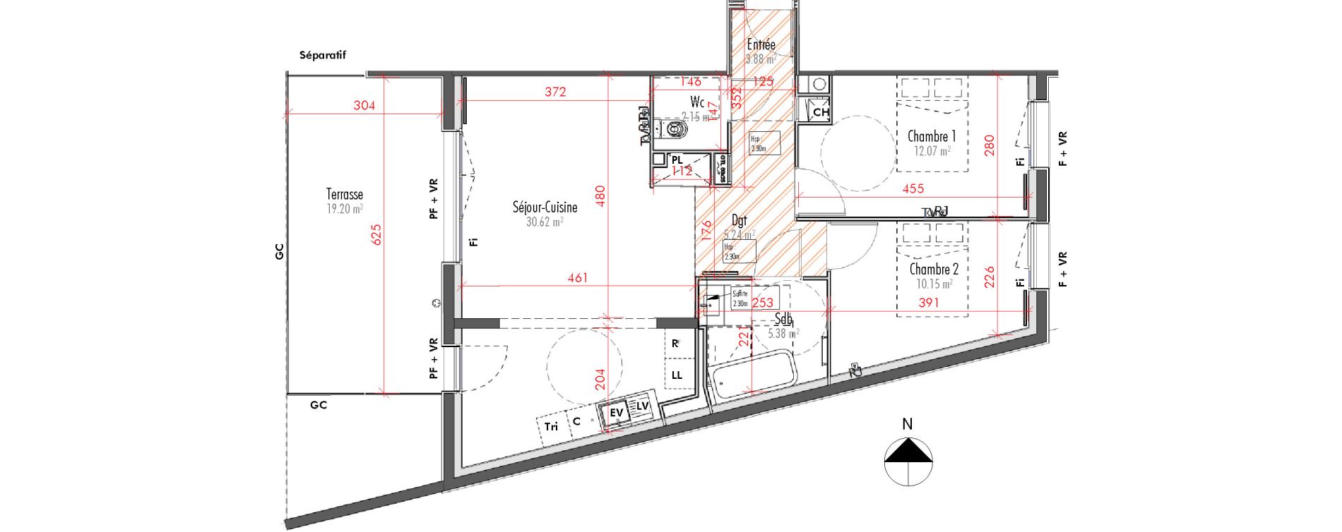 Appartement T3 de 69,49 m2 &agrave; Limoges Vanteaux