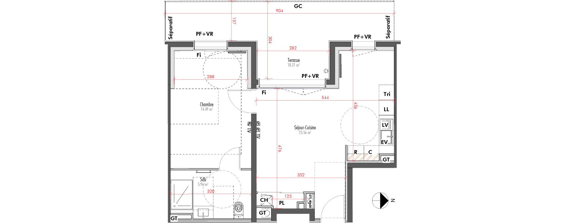 Appartement T2 de 46,01 m2 &agrave; Limoges Vanteaux