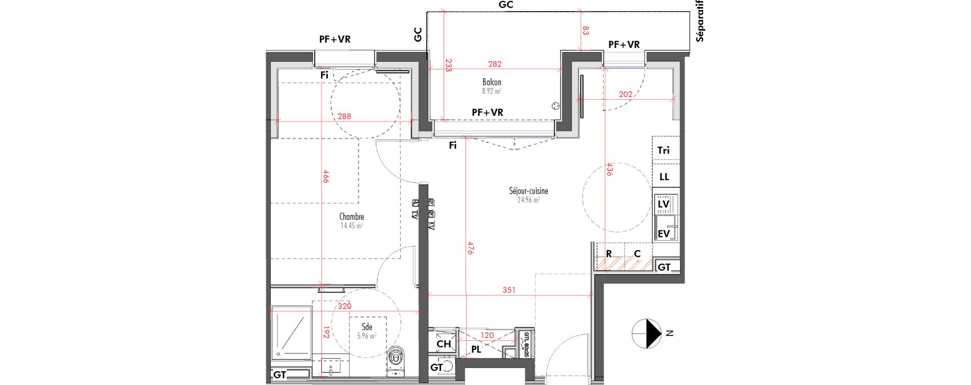 Appartement T2 de 45,37 m2 &agrave; Limoges Vanteaux