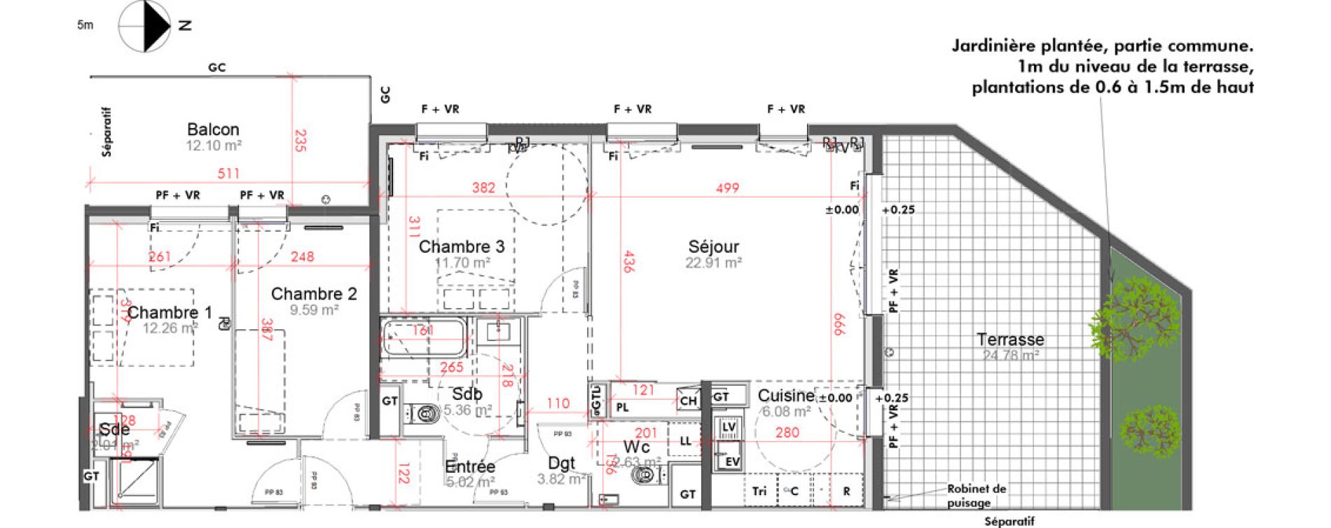 Appartement T4 de 81,38 m2 &agrave; Limoges Vanteaux