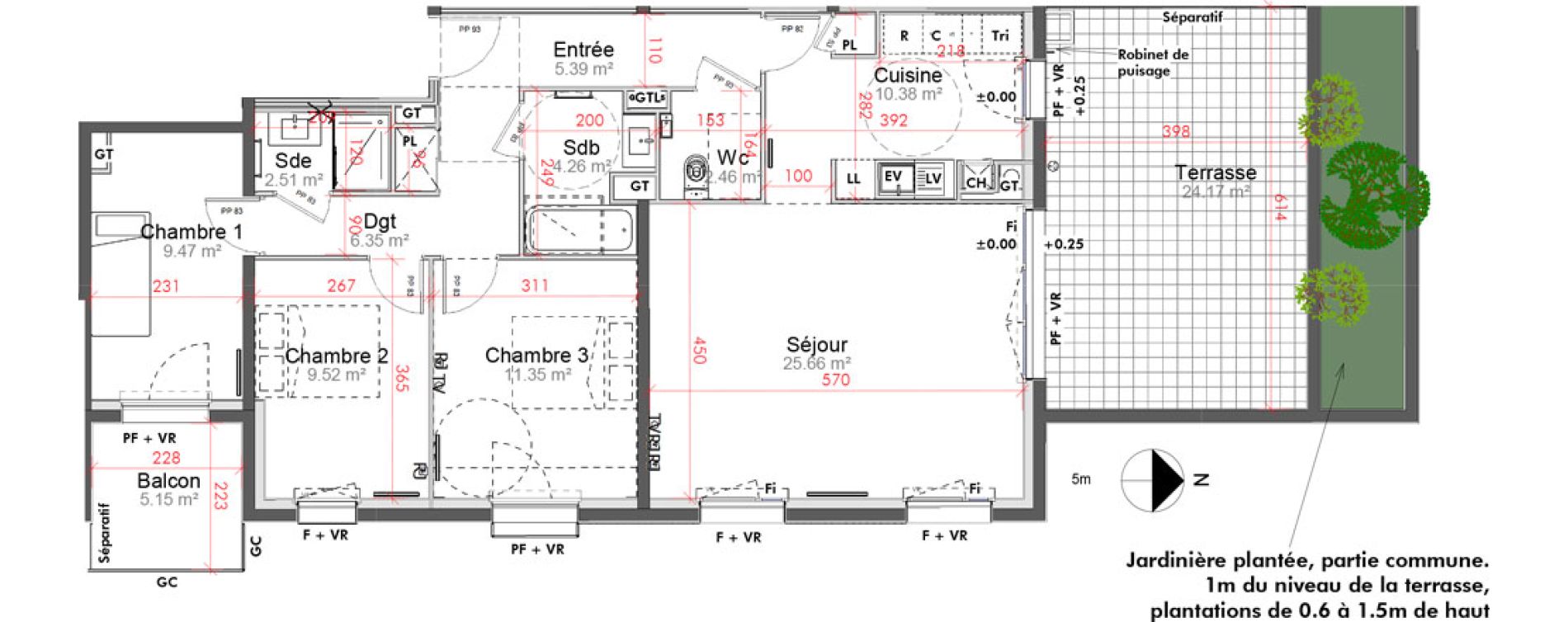 Appartement T4 de 87,33 m2 &agrave; Limoges Vanteaux