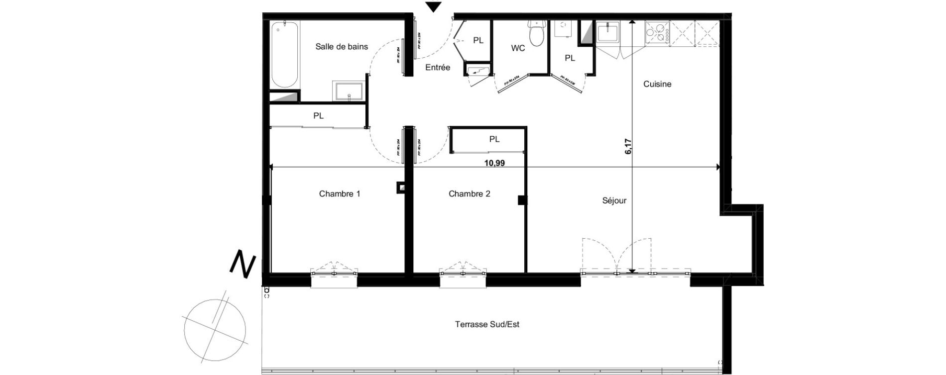 Appartement T3 de 66,09 m2 &agrave; Limoges Le colombier